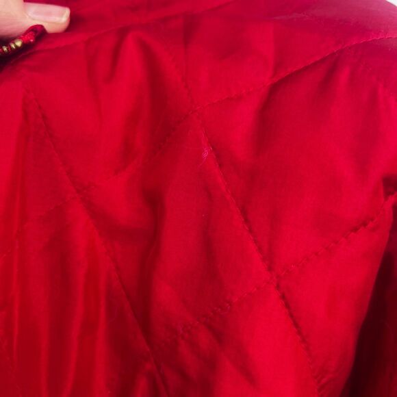 FUDA International VTG 100% Silk Red Full Zip Bomber Jacket Lightweight Size MD - Picture 6 of 15